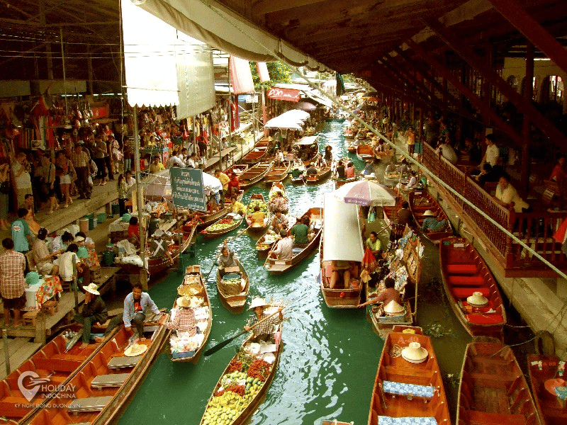 mercados flotantes de bangkok